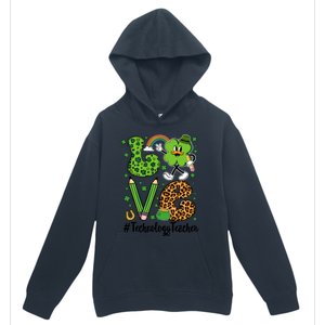 Retro Love Technology Teacher St Patricks Day Lucky Gift Urban Pullover Hoodie