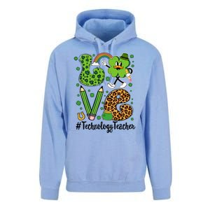 Retro Love Technology Teacher St Patricks Day Lucky Gift Unisex Surf Hoodie