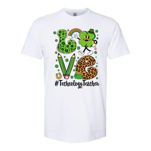 Retro Love Technology Teacher St Patricks Day Lucky Gift Softstyle CVC T-Shirt