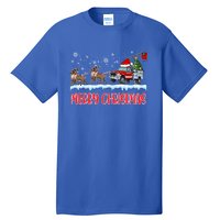 Reindeer Line Truck Christmas Merry Xmas Electrician Cute Gift Tall T-Shirt