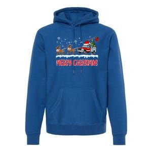 Reindeer Line Truck Christmas Merry Xmas Electrician Cute Gift Premium Hoodie