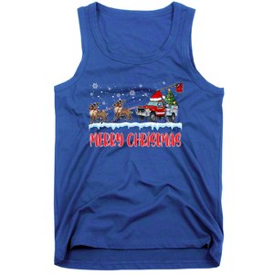 Reindeer Line Truck Christmas Merry Xmas Electrician Cute Gift Tank Top