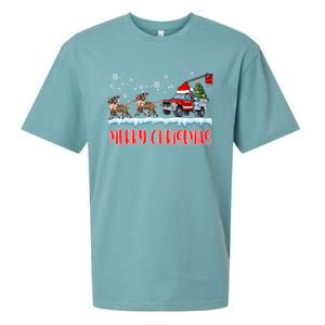 Reindeer Line Truck Christmas Merry Xmas Electrician Cute Gift Sueded Cloud Jersey T-Shirt