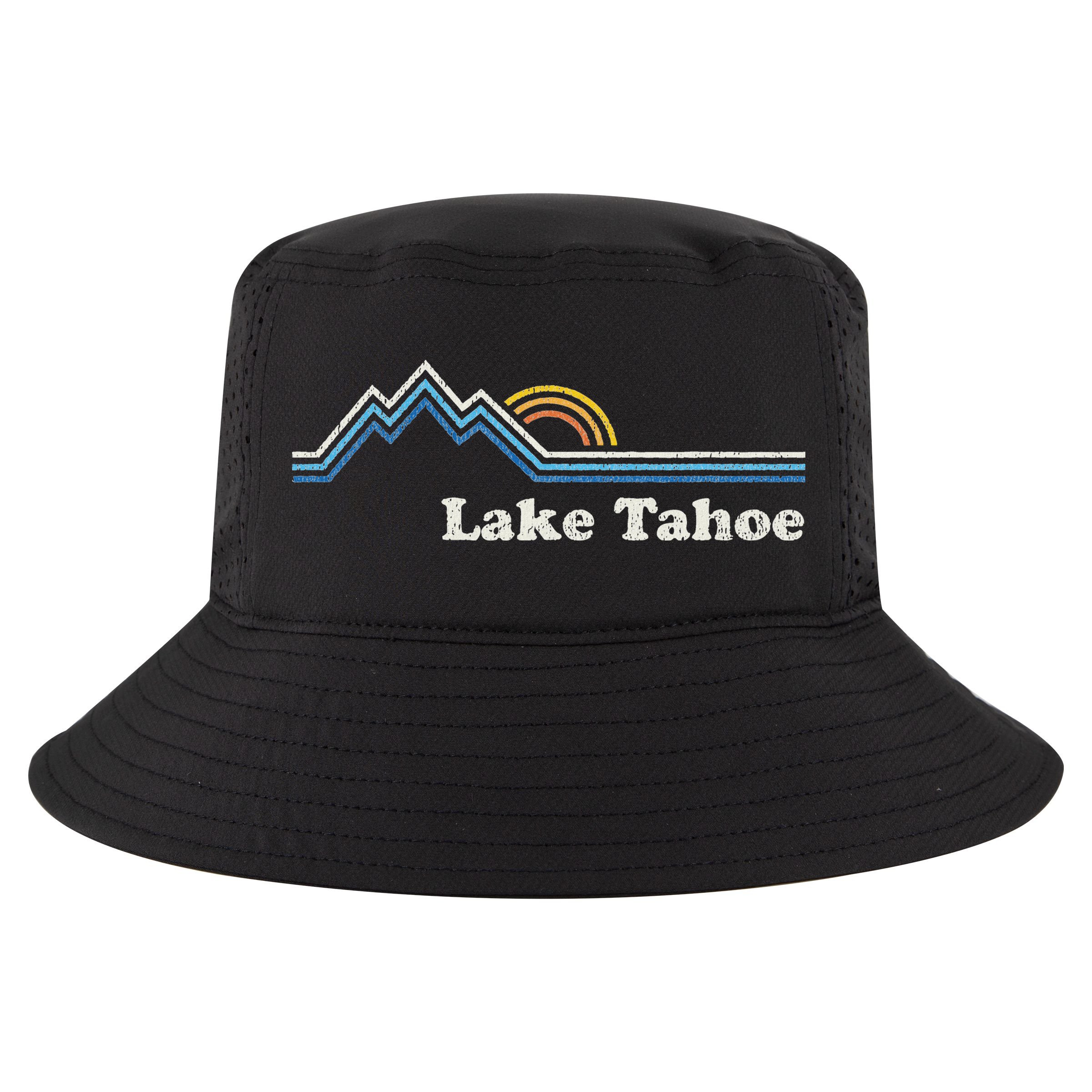 Retro Lake Tahoe California Vintage Sunrise Mountain Cool Comfort Performance Bucket Hat