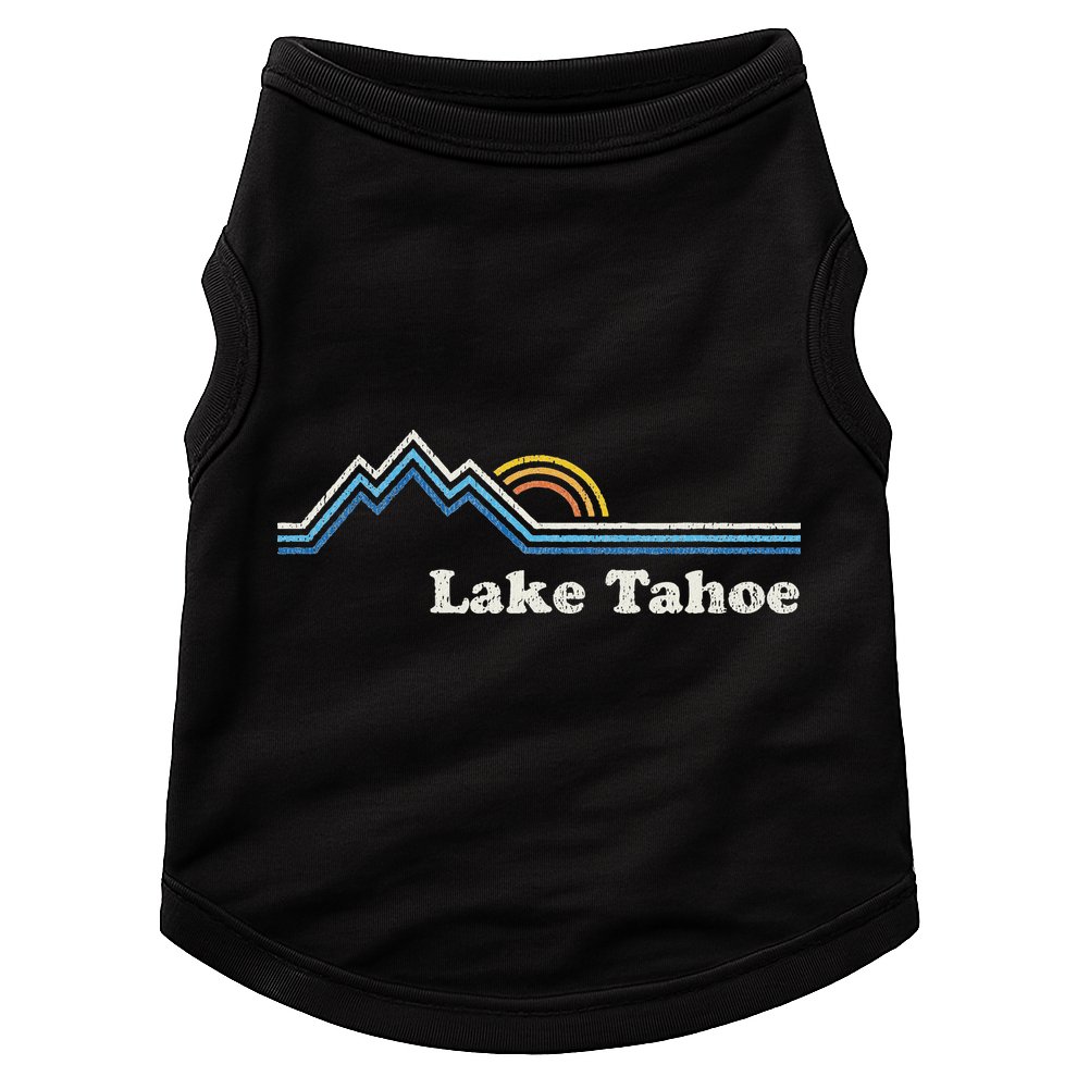Retro Lake Tahoe California Vintage Sunrise Mountain Doggie Tank
