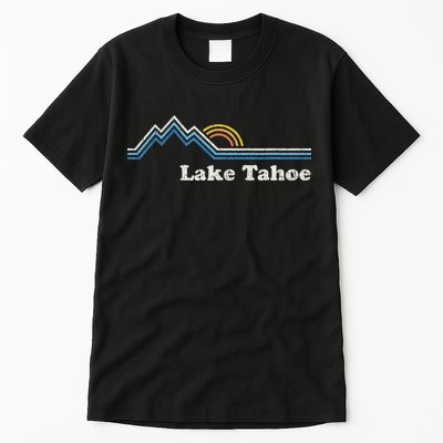 Retro Lake Tahoe California Vintage Sunrise Mountain Tall T-Shirt