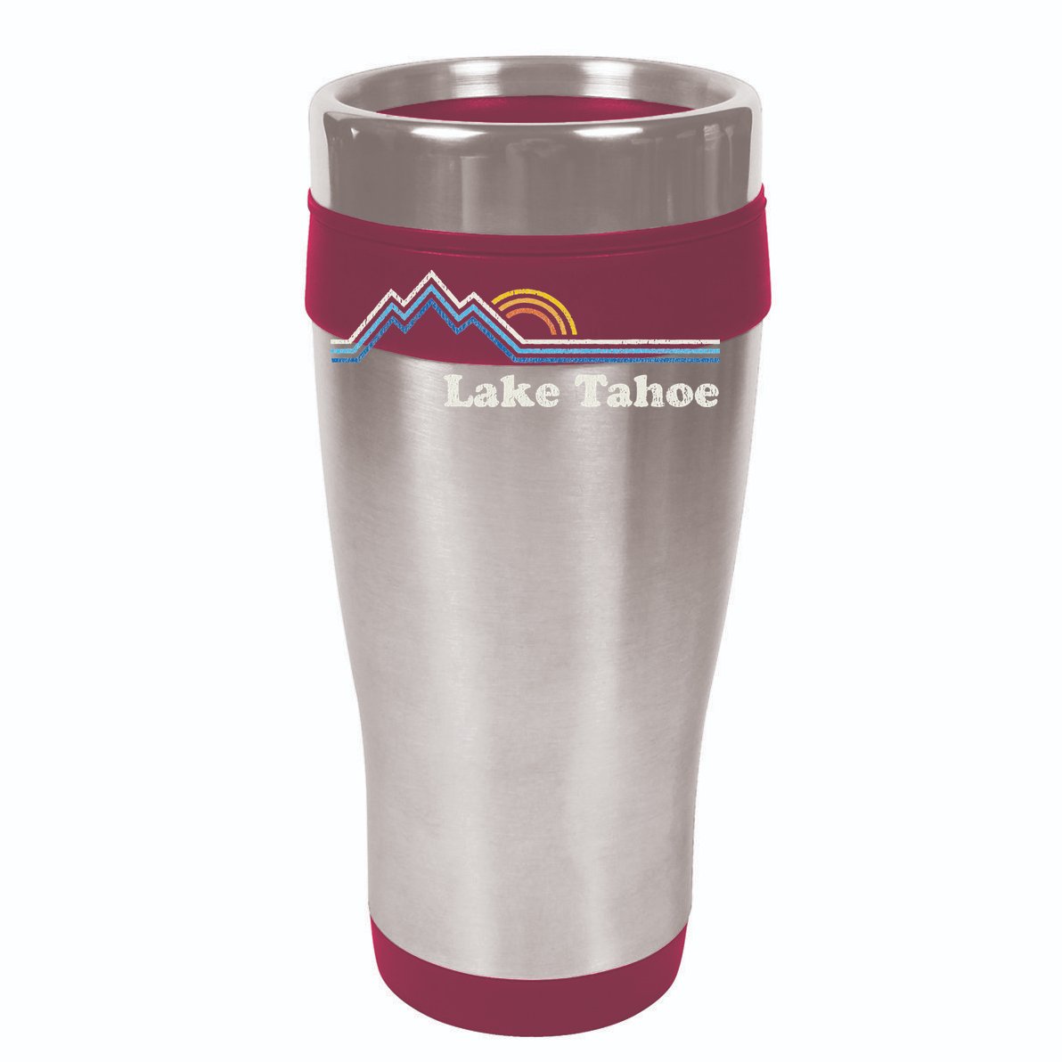 Retro Lake Tahoe California Vintage Sunrise Mountain V-Neck T-Shirt