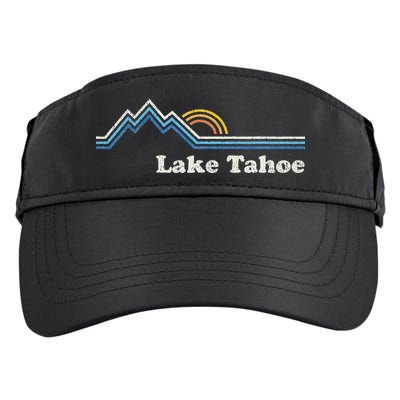 Retro Lake Tahoe California Vintage Sunrise Mountain Adult Drive Performance Visor