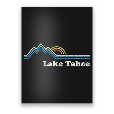 Retro Lake Tahoe California Vintage Sunrise Mountain Poster