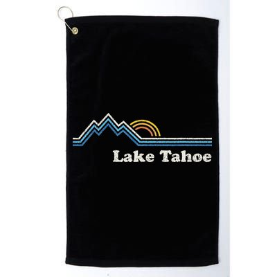 Retro Lake Tahoe California Vintage Sunrise Mountain Golf Towel