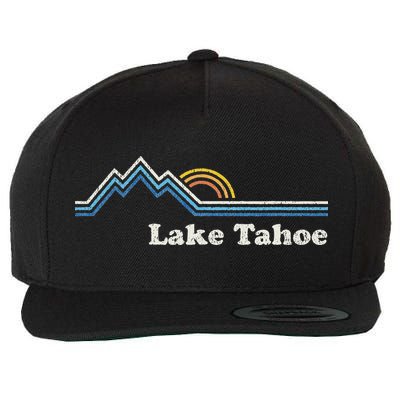 Retro Lake Tahoe California Vintage Sunrise Mountain Wool Snapback Cap