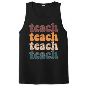 Retro Leopard Teach For Teacher Elementary School PosiCharge Competitor Tank