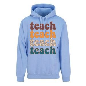 Retro Leopard Teach For Teacher Elementary School Unisex Surf Hoodie