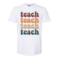 Retro Leopard Teach For Teacher Elementary School Softstyle CVC T-Shirt