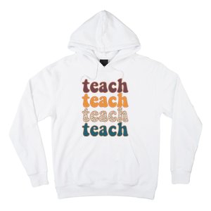 Retro Leopard Teach For Teacher Elementary School Hoodie