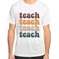 Retro Leopard Teach For Teacher Elementary School Adult ChromaSoft Performance T-Shirt