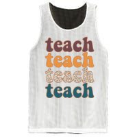 Retro Leopard Teach For Teacher Elementary School Mesh Reversible Basketball Jersey Tank