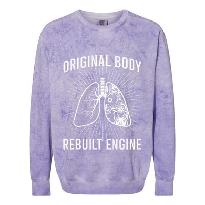 Rebuilt Lung Transplant Survivor Lung Transplant Recovery Colorblast Crewneck Sweatshirt