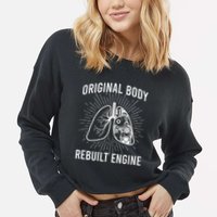 Rebuilt Lung Transplant Survivor Lung Transplant Recovery Cropped Pullover Crew
