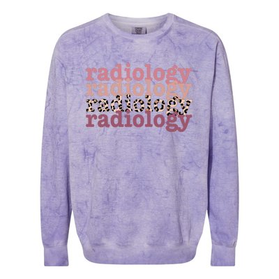 Radiology Leopard Technician Xray Tech Boho Nurse Colorblast Crewneck Sweatshirt