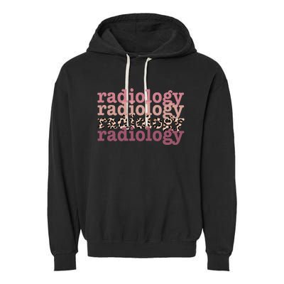 Radiology Leopard Technician Xray Tech Boho Nurse Garment-Dyed Fleece Hoodie