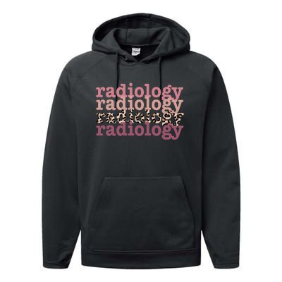 Radiology Leopard Technician Xray Tech Boho Nurse Performance Fleece Hoodie