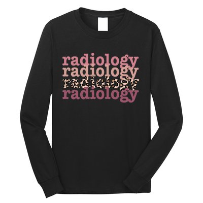 Radiology Leopard Technician Xray Tech Boho Nurse Long Sleeve Shirt