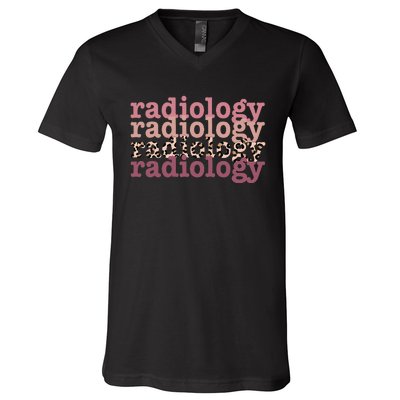 Radiology Leopard Technician Xray Tech Boho Nurse V-Neck T-Shirt