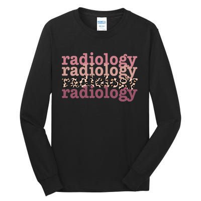 Radiology Leopard Technician Xray Tech Boho Nurse Tall Long Sleeve T-Shirt