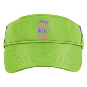 Reading Lovers Tattoo Design Nerdy Dirty Inked And Curvy Gift Adult Drive Performance Visor