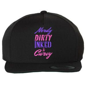 Reading Lovers Tattoo Design Nerdy Dirty Inked And Curvy Gift Wool Snapback Cap