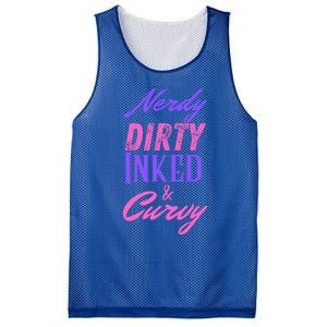 Reading Lovers Tattoo Design Nerdy Dirty Inked And Curvy Gift Mesh Reversible Basketball Jersey Tank