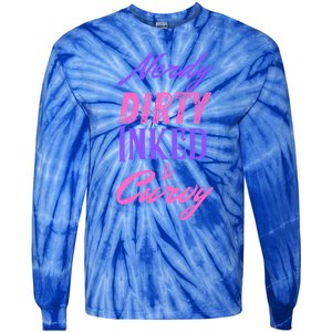 Reading Lovers Tattoo Design Nerdy Dirty Inked And Curvy Gift Tie-Dye Long Sleeve Shirt