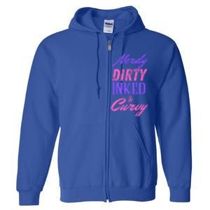 Reading Lovers Tattoo Design Nerdy Dirty Inked And Curvy Gift Full Zip Hoodie