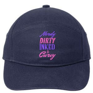 Reading Lovers Tattoo Design Nerdy Dirty Inked And Curvy Gift 7-Panel Snapback Hat