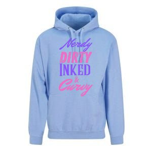 Reading Lovers Tattoo Design Nerdy Dirty Inked And Curvy Gift Unisex Surf Hoodie