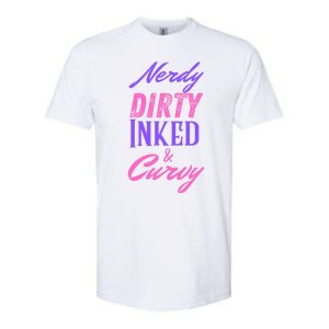 Reading Lovers Tattoo Design Nerdy Dirty Inked And Curvy Gift Softstyle CVC T-Shirt