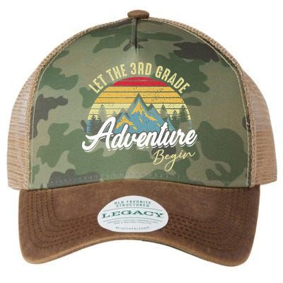 Retro Let the 3rd Grade Adventure Begin Fourth Grade Teacher Legacy Tie Dye Trucker Hat