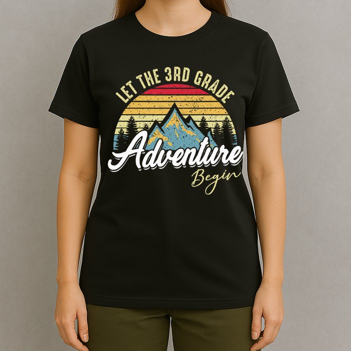 Retro Let the 3rd Grade Adventure Begin Fourth Grade Teacher T-Shirt