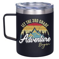 Retro Let the 3rd Grade Adventure Begin Fourth Grade Teacher 12oz Stainless Steel Coffee Mug