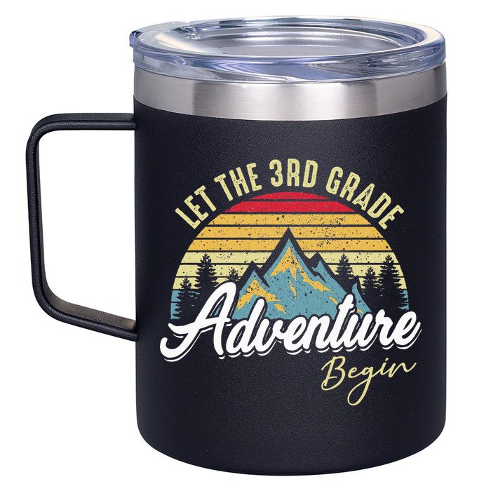 Retro Let the 3rd Grade Adventure Begin Fourth Grade Teacher 12oz Stainless Steel Coffee Mug