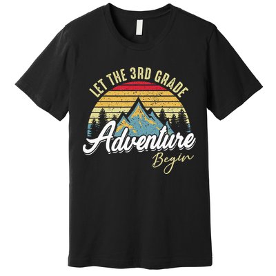 Retro Let the 3rd Grade Adventure Begin Fourth Grade Teacher Premium T-Shirt