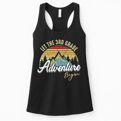 Retro Let the 3rd Grade Adventure Begin Fourth Grade Teacher Womens Tank Top