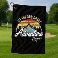 Retro Let the 3rd Grade Adventure Begin Fourth Grade Teacher Golf Towel