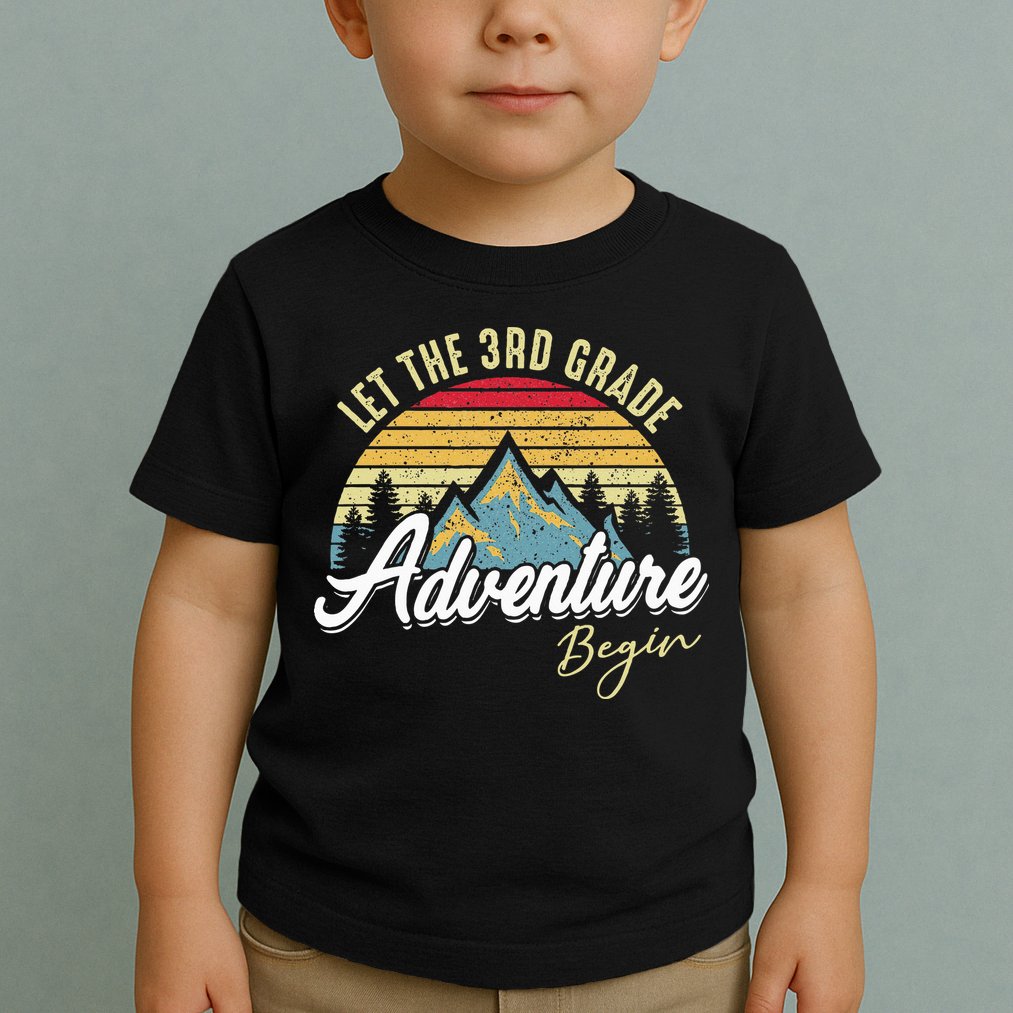 Retro Let the 3rd Grade Adventure Begin Fourth Grade Teacher Toddler T-Shirt