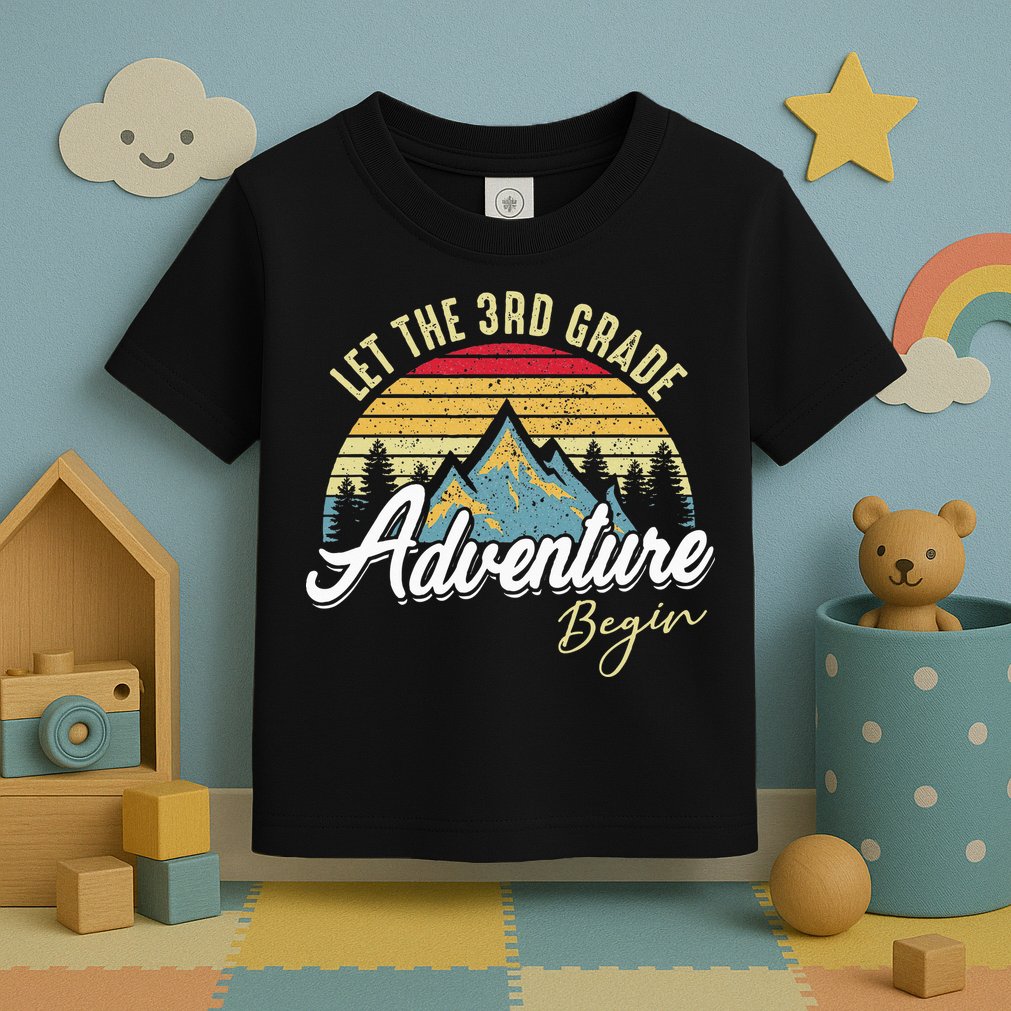 Retro Let the 3rd Grade Adventure Begin Fourth Grade Teacher Toddler T-Shirt
