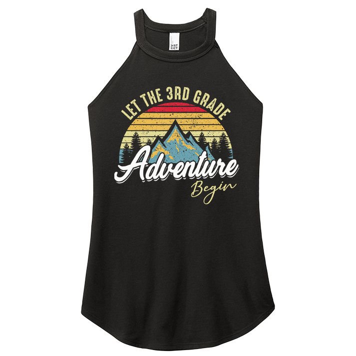 Retro Let the 3rd Grade Adventure Begin Fourth Grade Teacher Women's Perfect Tri Rocker Tank