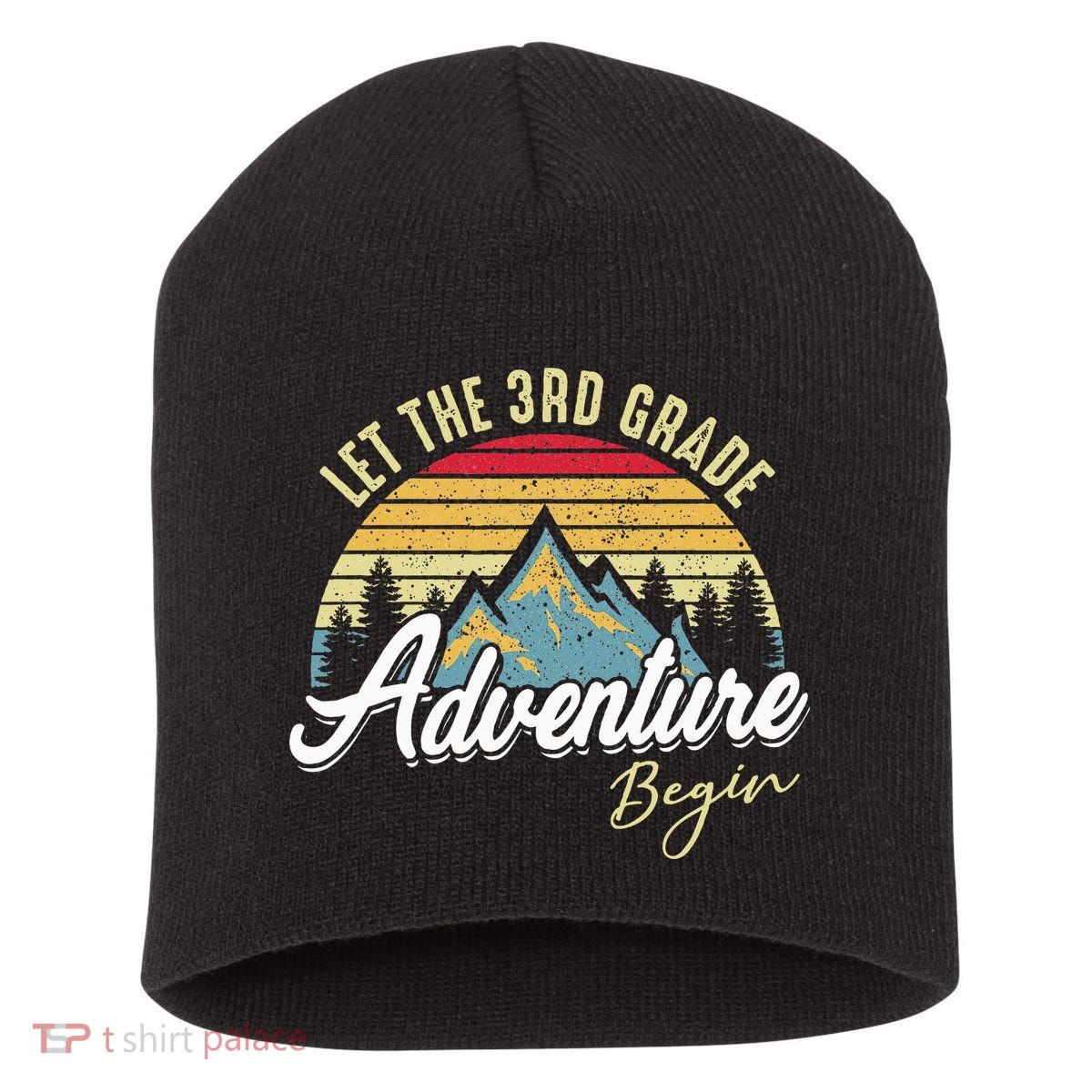 Retro Let the 3rd Grade Adventure Begin Fourth Grade Teacher Short Acrylic Beanie