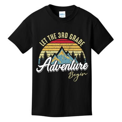 Retro Let the 3rd Grade Adventure Begin Fourth Grade Teacher Kids T-Shirt