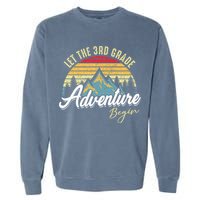 Retro Let the 3rd Grade Adventure Begin Fourth Grade Teacher Garment-Dyed Sweatshirt